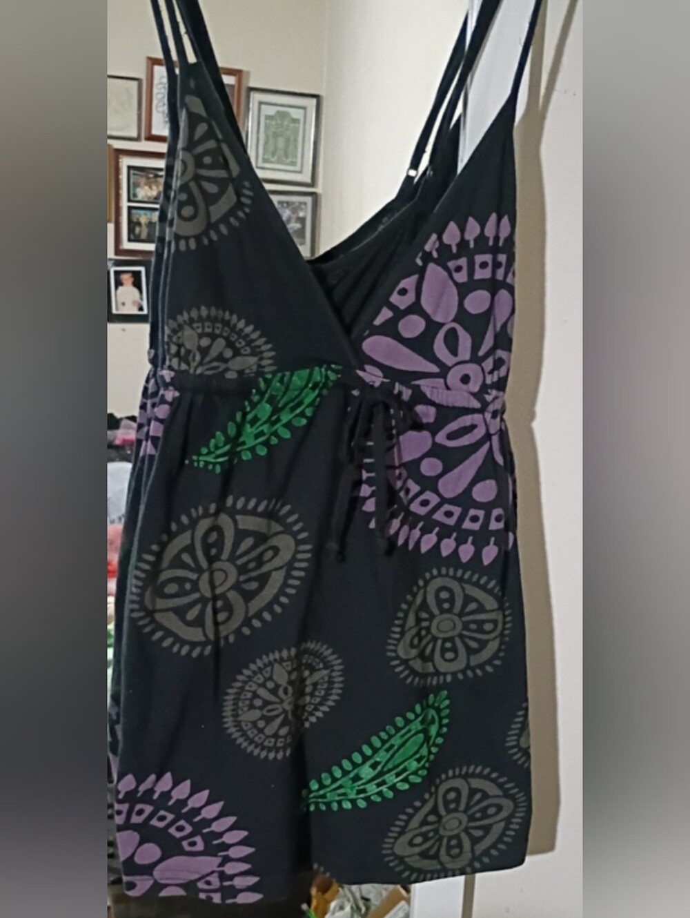 Billabong Adorable Vintage Camisole Top Navy Green & Purple (M)